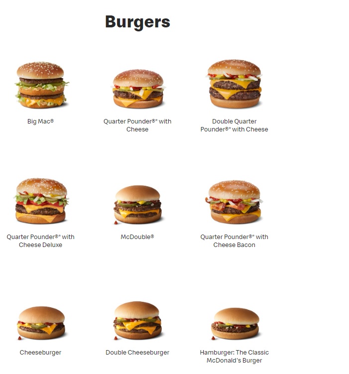 McDonalds Burger Price Image