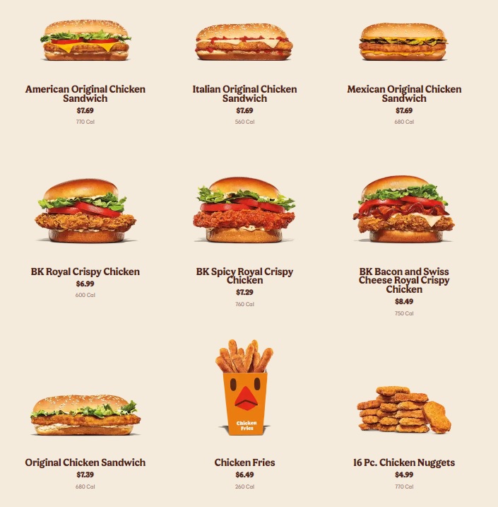 Burger King Sandwiches Image
