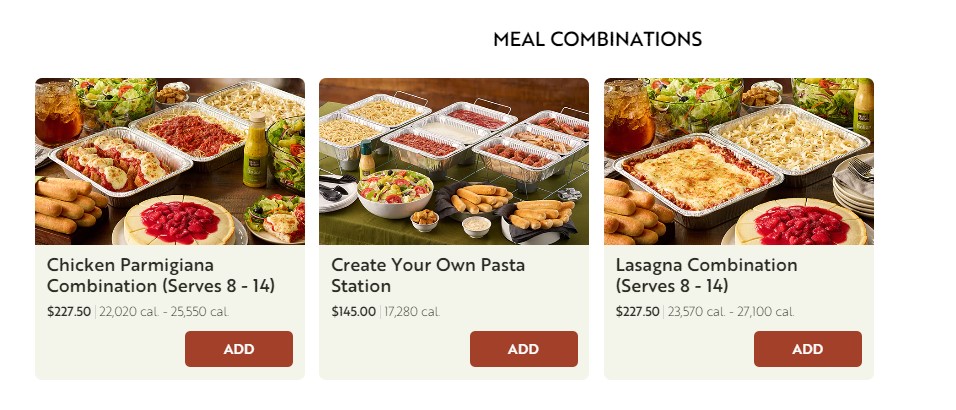 Olive Garden Meal Combination Image