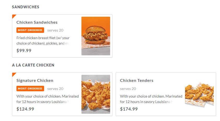 Popeyes Catering Sandwiches Image